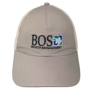 Fahrenheit Baseball Cap Beige Black OS Hat Mesh Back Embroidered Slideback Logo